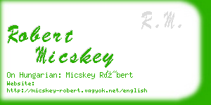 robert micskey business card